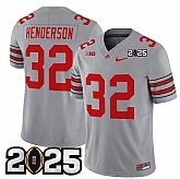 Men's Ohio State Buckeyes #32 TreVeyon Henderson Grey 2025 CFP Final Patch F.U.S.E. Vapor Limited Stitched Football Jersey,baseball caps,new era cap wholesale,wholesale hats